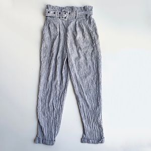 Blue and White Striped Trousers